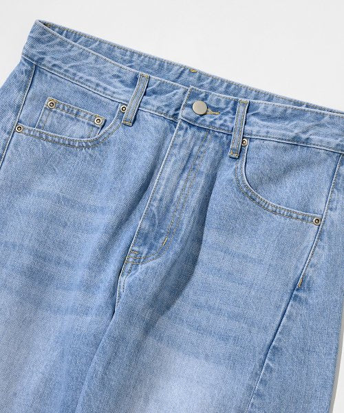 23 Curved Wide Denim Pants_Light Blue