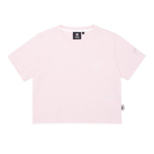 F232WTS621 Women's Slot Crop T-Shirt 1 PINK