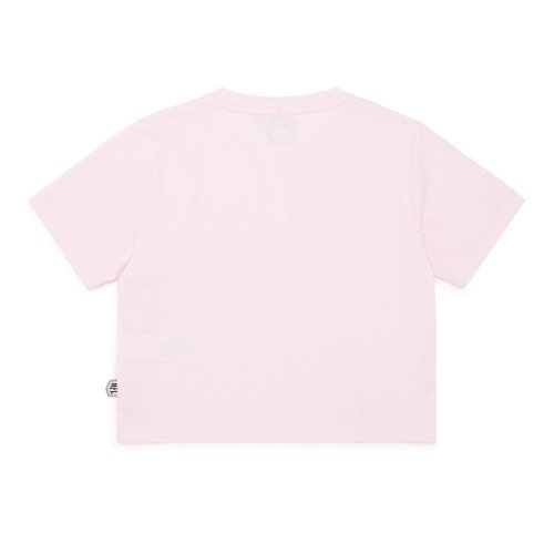 F232WTS621 Women's Slot Crop T-Shirt 1 PINK