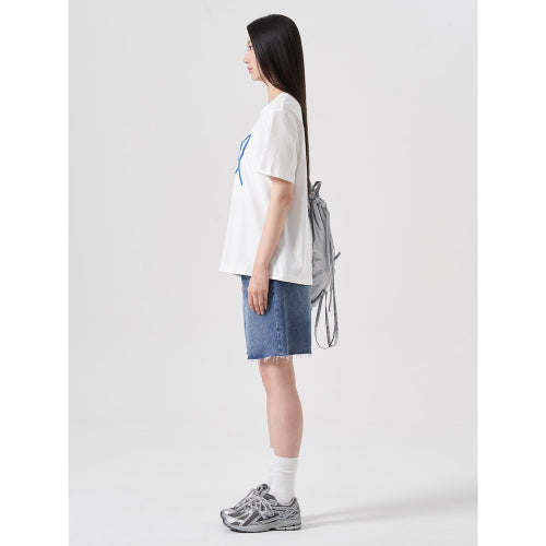 Chain embroidery short sleeve t-shirt white (354742MQC1)
