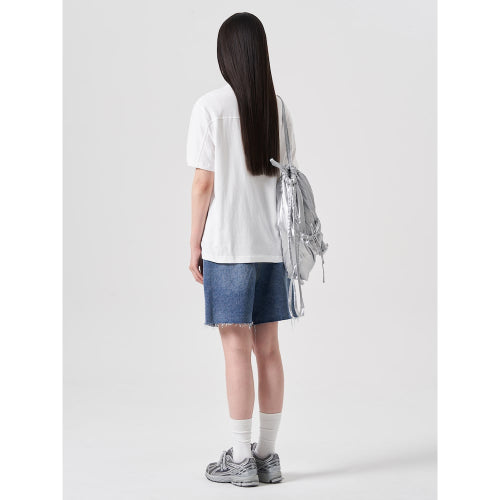 Chain embroidery short sleeve t-shirt white (354742MQC1)