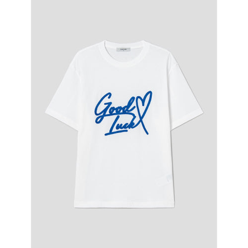 Chain embroidery short sleeve t-shirt white (354742MQC1)