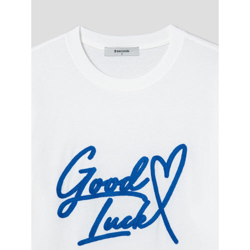 Chain embroidery short sleeve t-shirt white (354742MQC1)