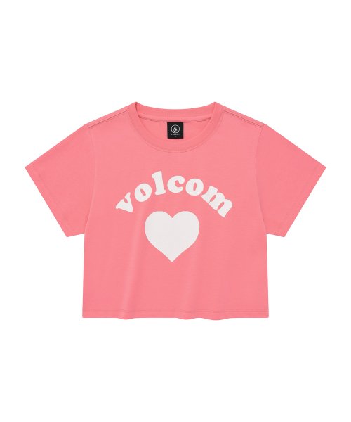 Heart Crop Short Sleeve T-Shirt (Light Pink)