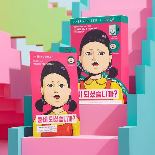 [Bring Green X Squid Game] Bring Green Fresh Mask 10 sheets (5 Tea Tree Cica + 5 Yeonghee)