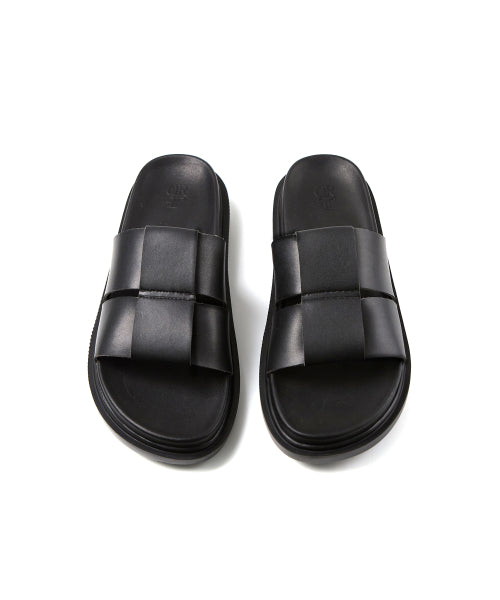 LATIS LEATHER SLIDE [BLACK]