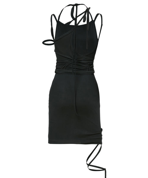 [SET] Layered Handmade Twisted Dress (FL-133_Black)