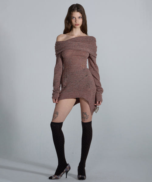 2way Shawl Dress Brick Orange